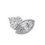 Classic Marquise Diamond Bezel Set Stud Earrings