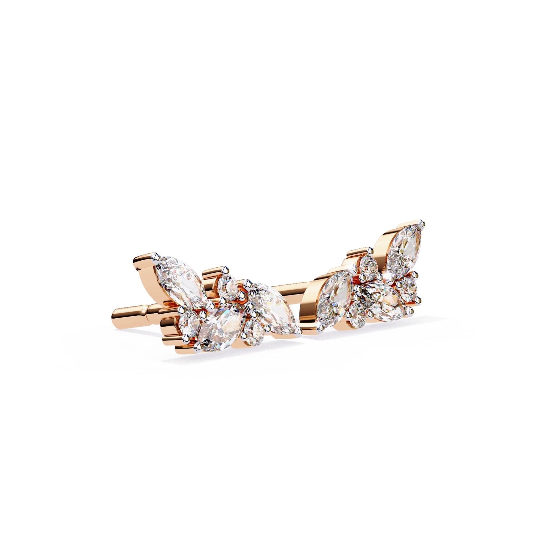 Modern Marquise And Round Lab Grown Diamond Earrings