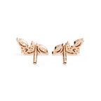 Modern Marquise And Round Diamond Stud Earrings