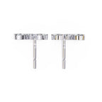 Modern Marquise And Round Diamond Stud Earrings