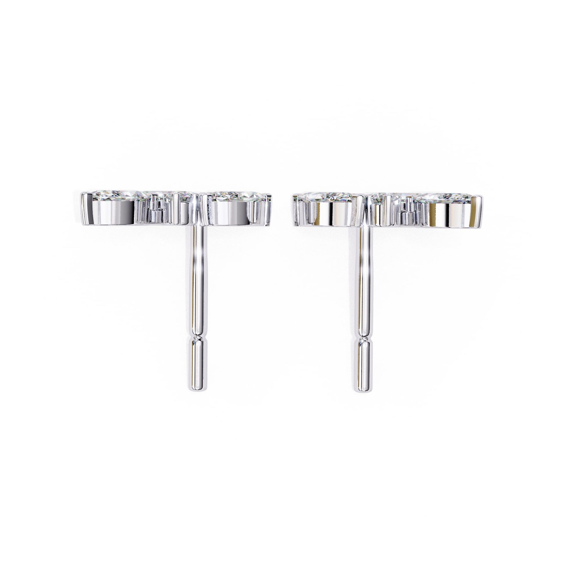 Modern Marquise And Round Lab Grown Diamond Earrings