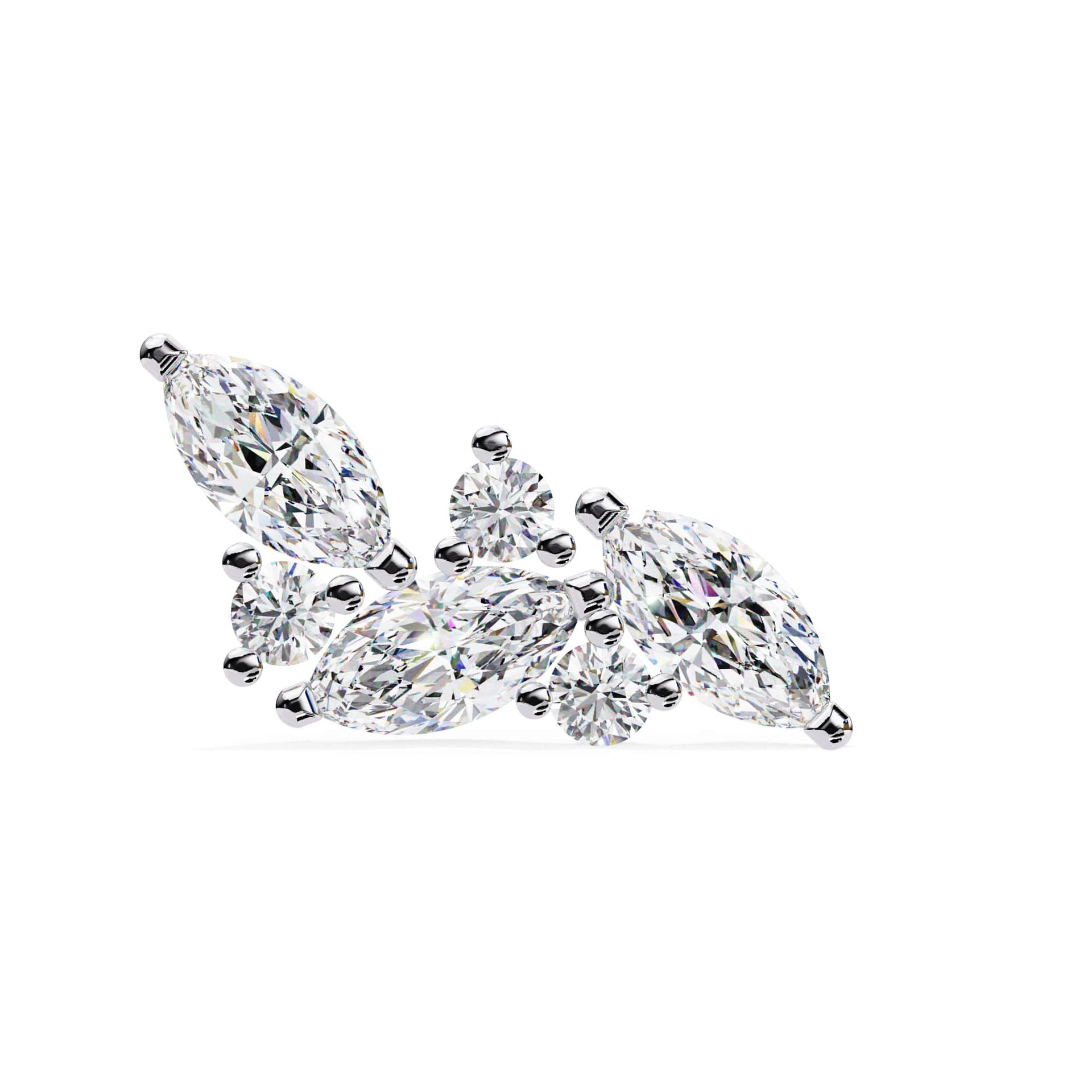 Modern Marquise And Round Lab Grown Diamond Earrings