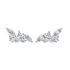 Modern Marquise And Round Diamond Stud Earrings