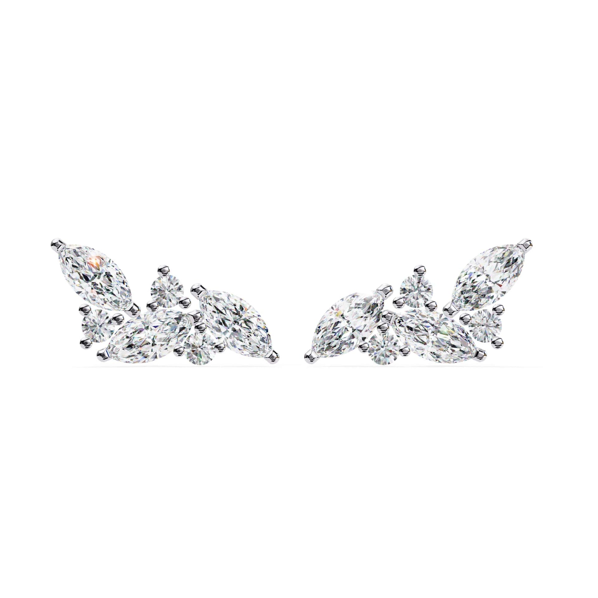Modern Marquise And Round Lab Grown Diamond Earrings