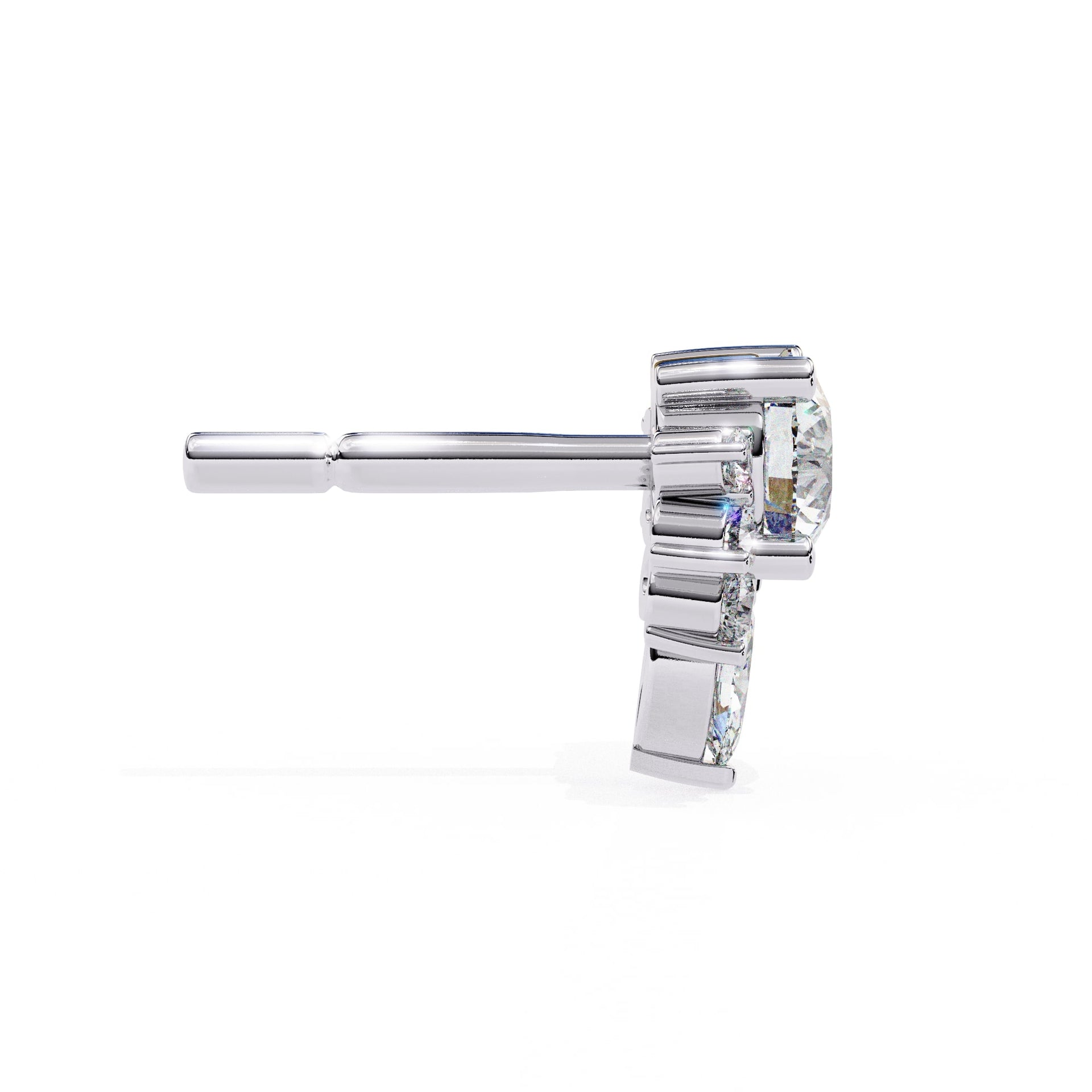 Round And Marquise Cut Lab Diamond Earrings