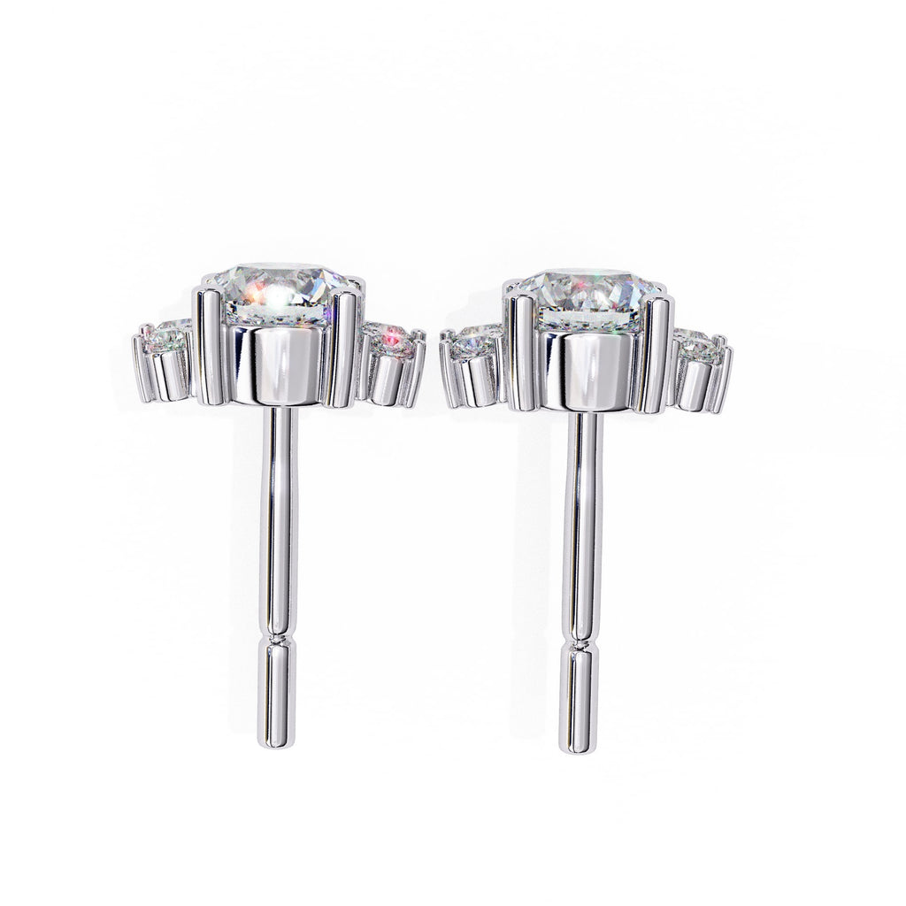 Unique Round And Marquise Cut Diamond Earrings