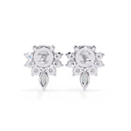 Unique Round And Marquise Cut Diamond Earrings