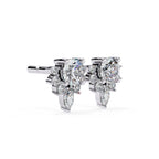 Unique Round And Marquise Cut Diamond Earrings