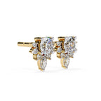 Unique Round And Marquise Cut Diamond Earrings