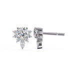 Unique Round And Marquise Cut Diamond Earrings