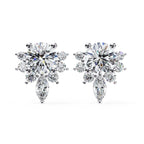 Unique Round And Marquise Cut Diamond Earrings