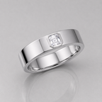 0.36 Ct Asscher Lab Grown Diamond Solitaire Engagement Ring For Men