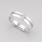 0.10 Ct Round Lab Grown Diamond Flush Set Engagement Ring For Men
