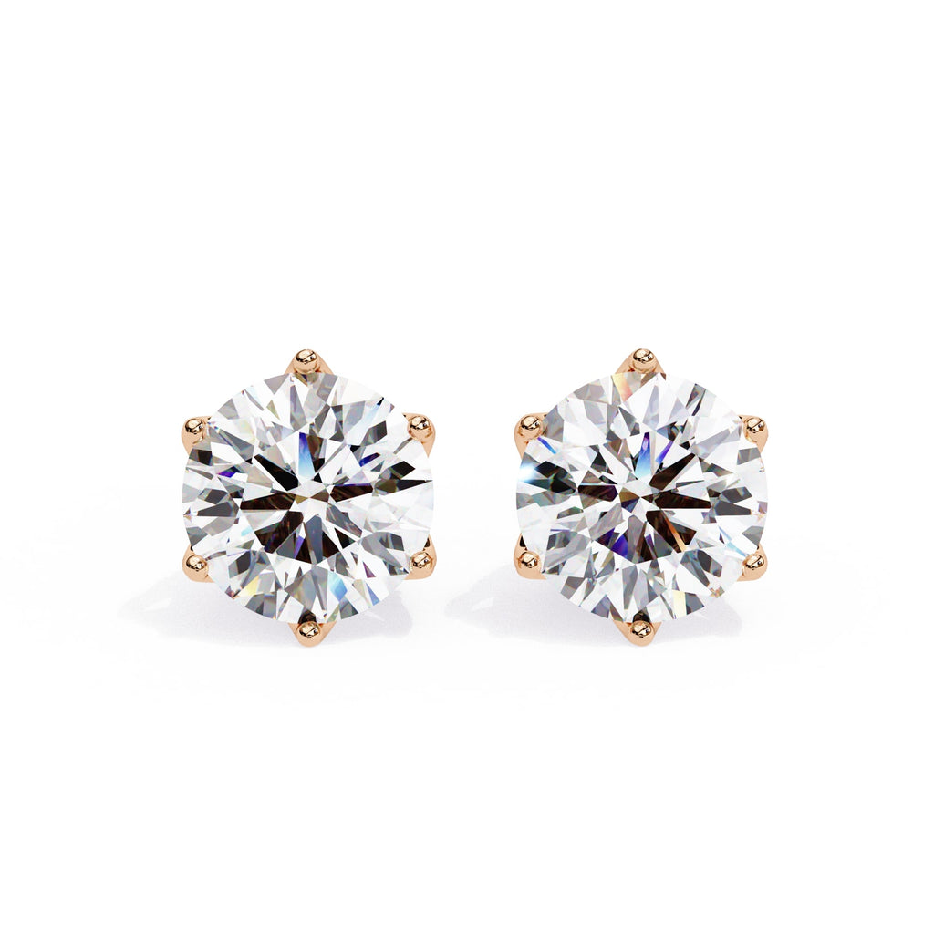 Round Diamond earrings with side rounds
