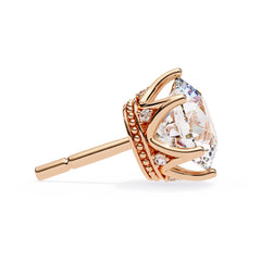 Round Diamond earrings with side rounds