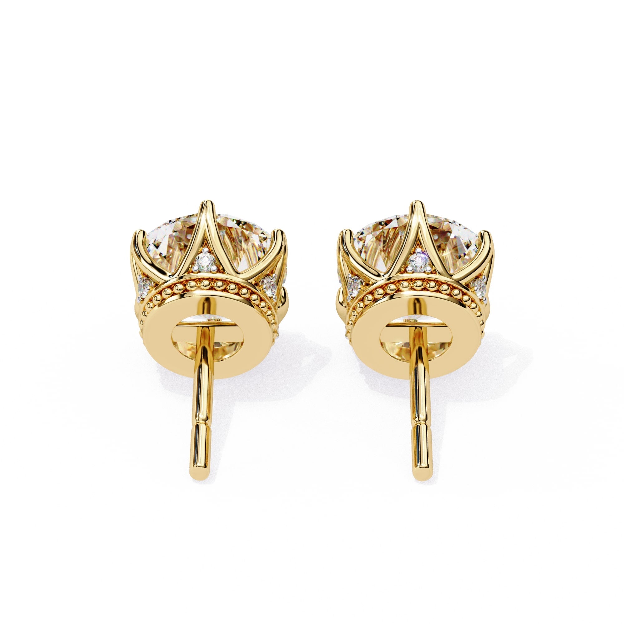 Round Diamond earrings with side rounds