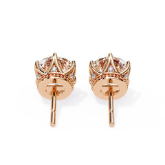 Round Diamond earrings with side rounds
