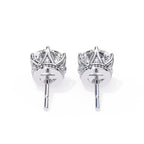 Round Diamond earrings with side rounds