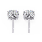 Round Diamond earrings with side rounds