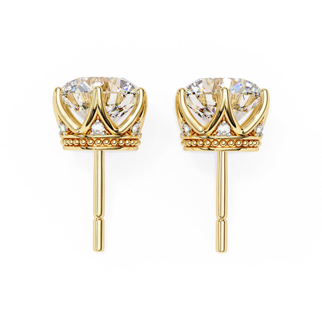 Round Diamond earrings with side rounds