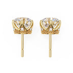 Round Diamond earrings with side rounds