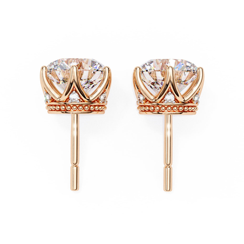 Round Diamond earrings with side rounds