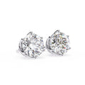 2.62 Carat Round Lab Grown Diamond Rose Gold Stud Earrings
