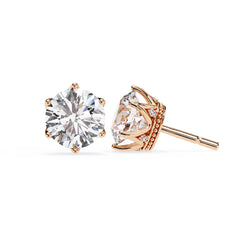 Round Diamond earrings with side rounds