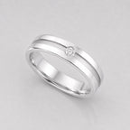 Round Lab Grown Diamond Flush Set Engagement Ring For Men