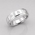 0.27 Carat Round Lab Grown Diamond Flush Setting Engagement Ring For Men