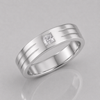 0.5 Carat Lab Grown Princess Cut Single Diamond Mens Ring