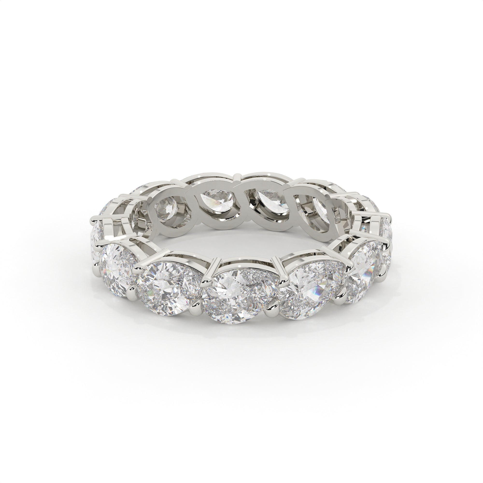 Classic Pear Cut Diamond Eternity Wedding Band