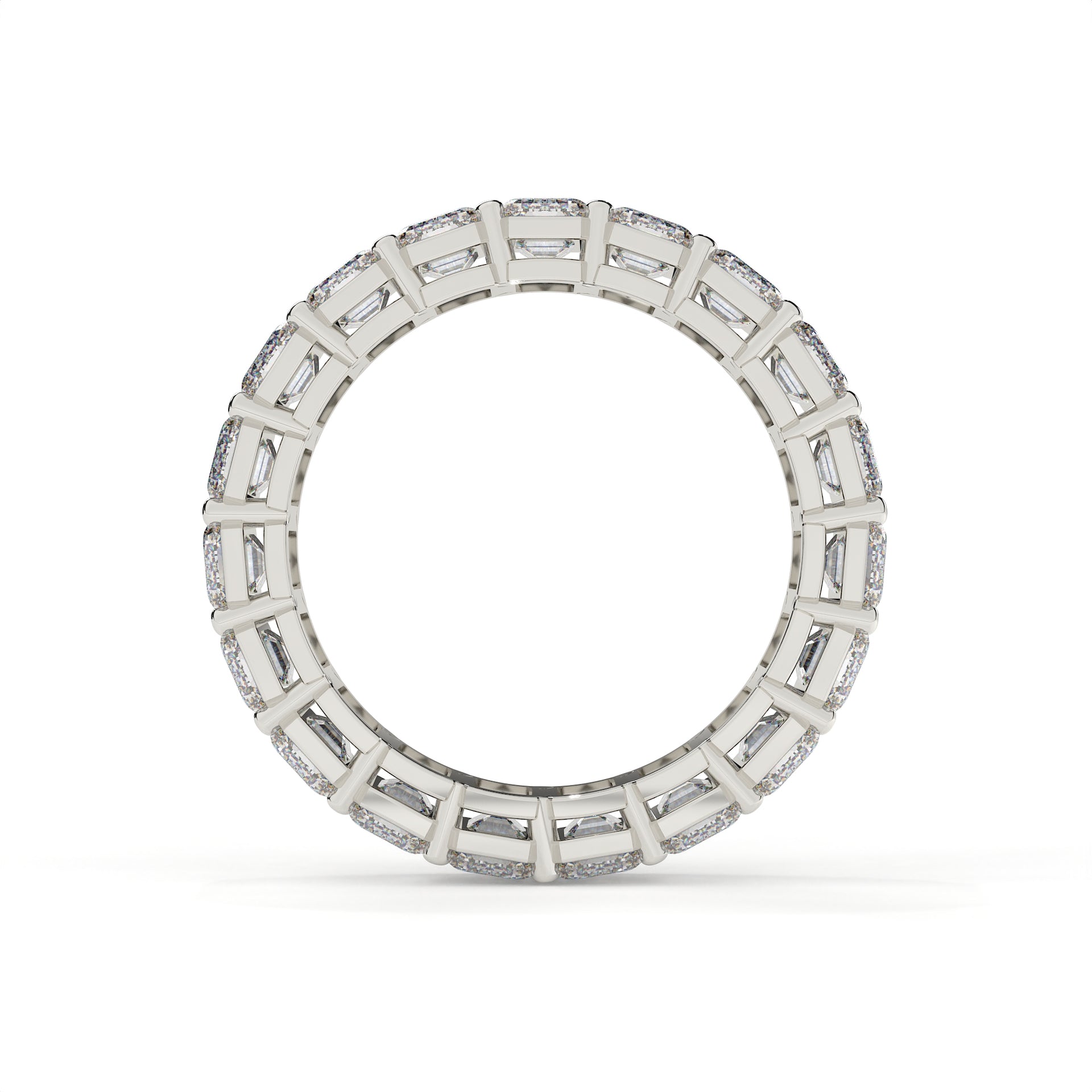 Emerald Diamond Eternity Ring With Prong Setting