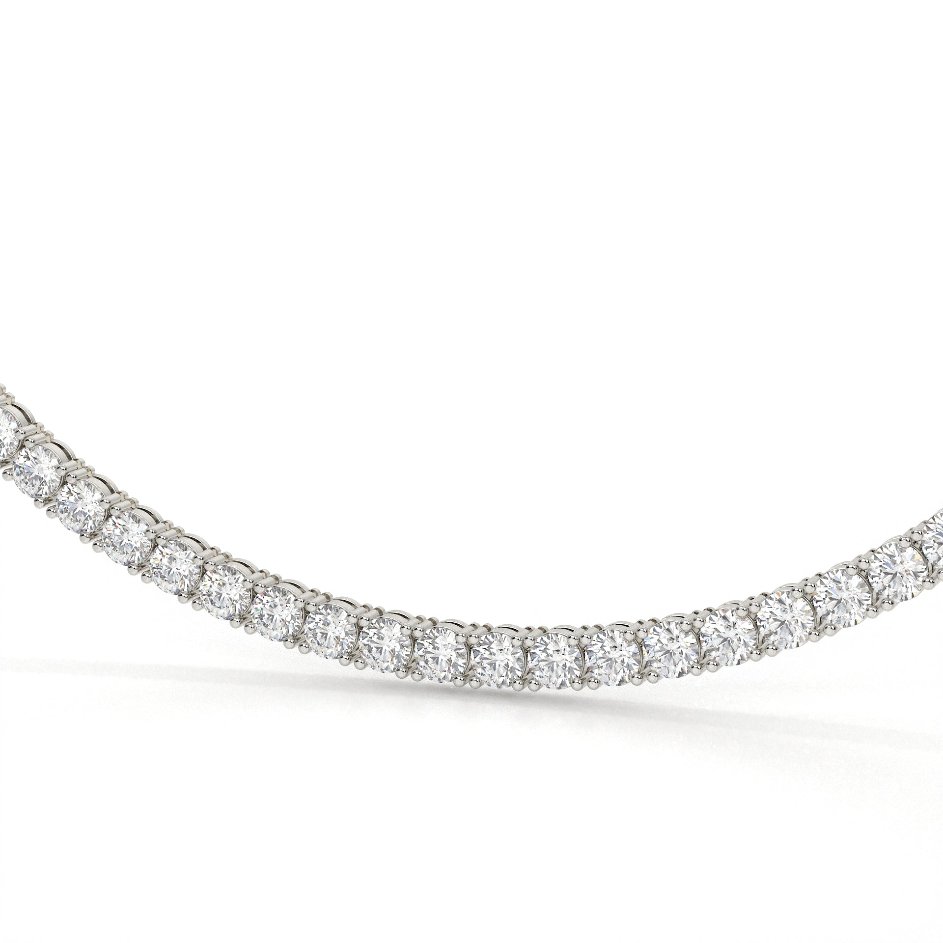 42.50 Carat Round Diamond Tennis Necklace