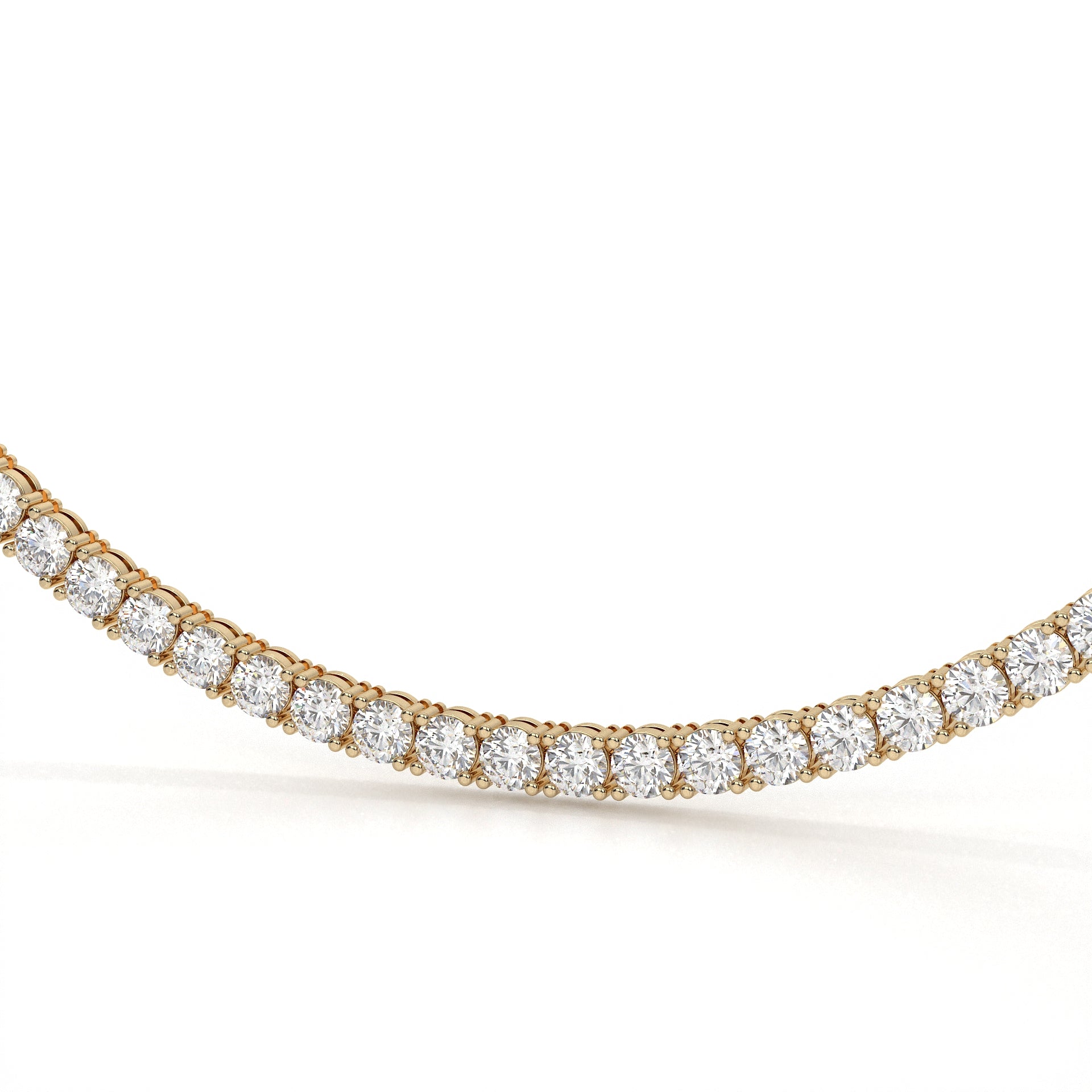42.50 Carat Round Diamond Tennis Necklace