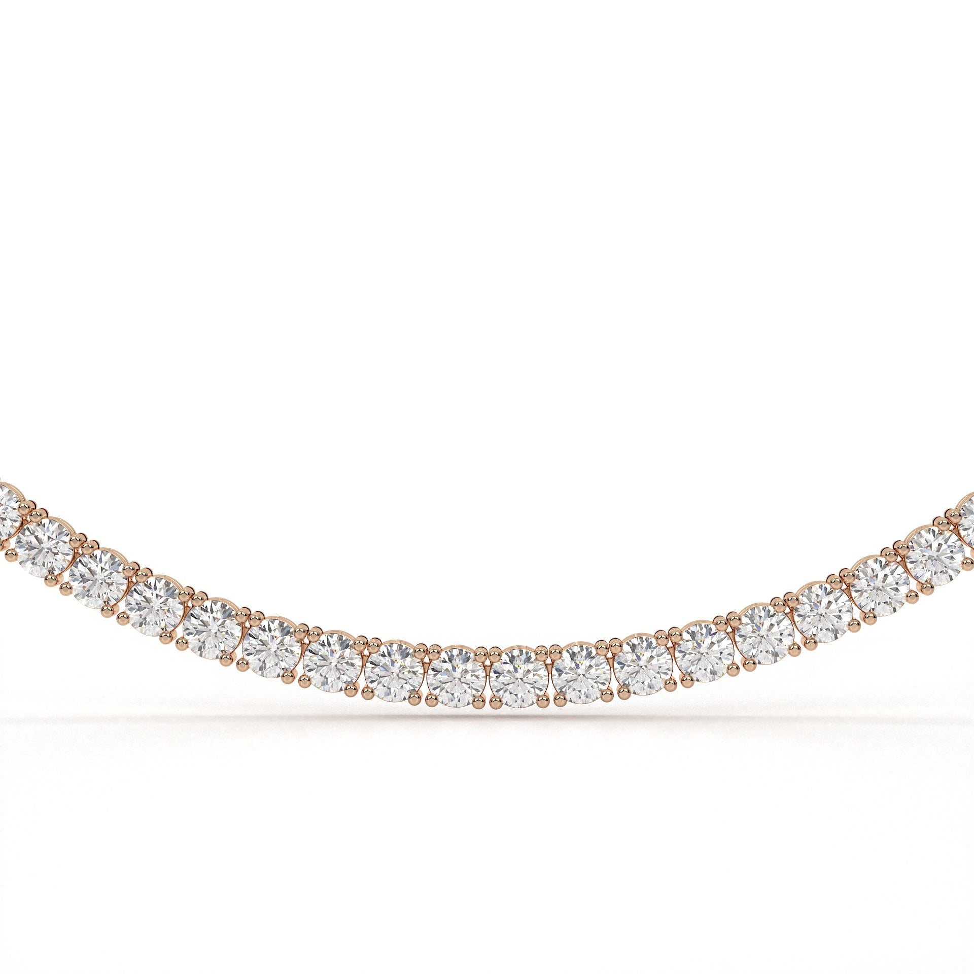 42.50 Carat Round Diamond Tennis Necklace