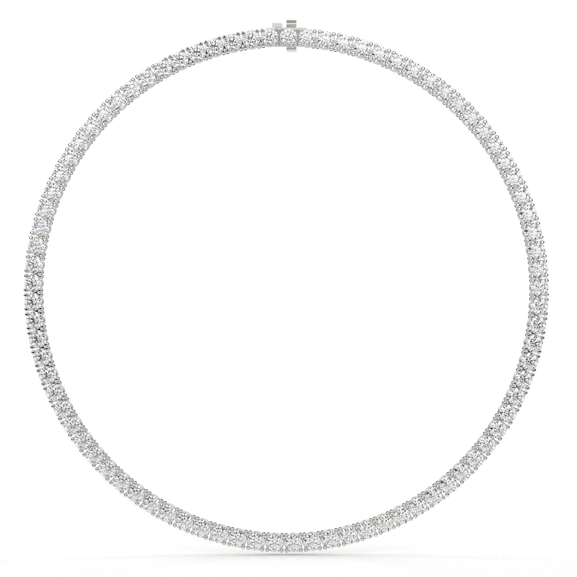 42.50 Carat Round Diamond Tennis Necklace