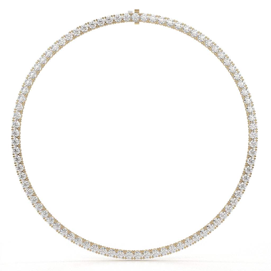 42.50 Carat Round Diamond Tennis Necklace