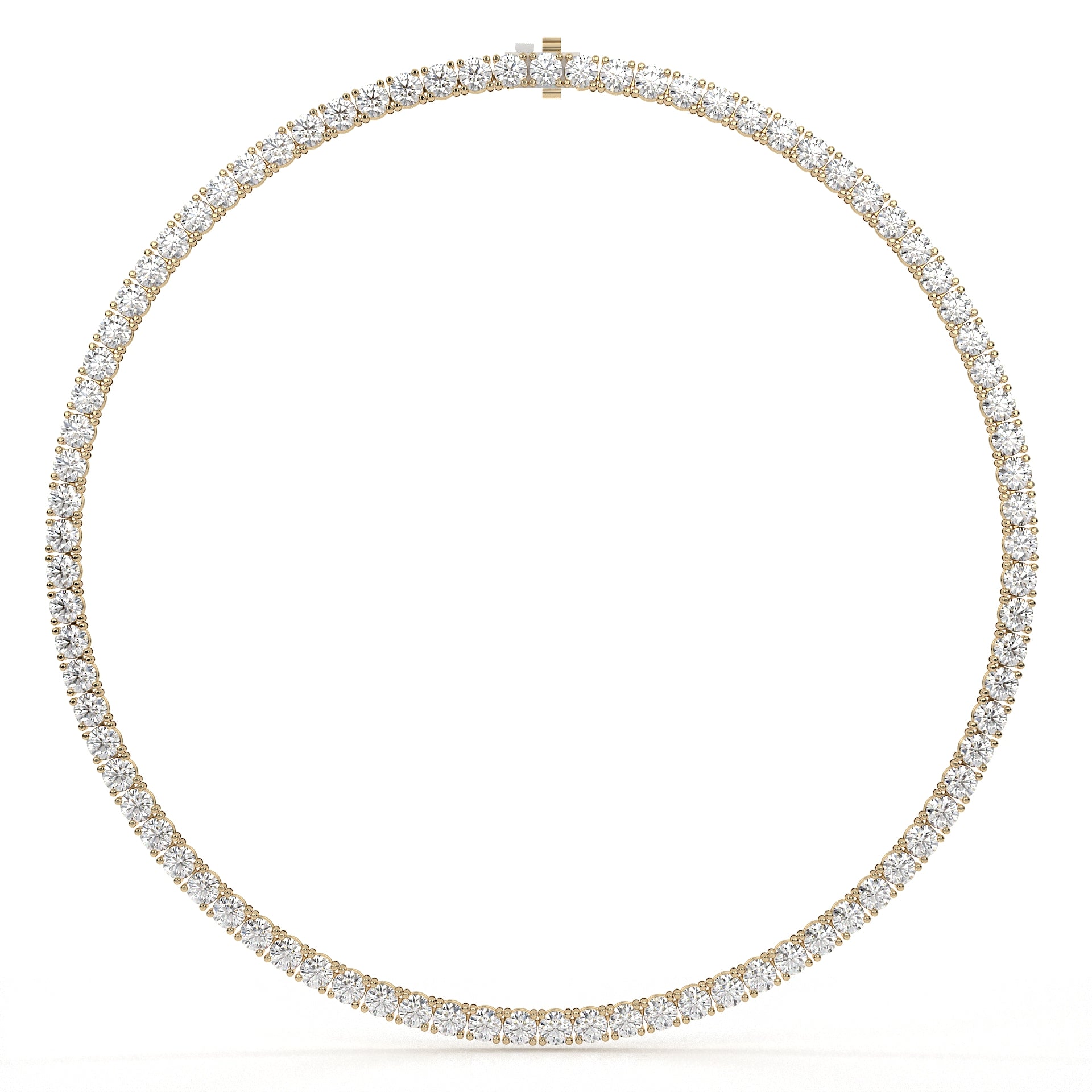42.50 Carat Round Diamond Tennis Necklace