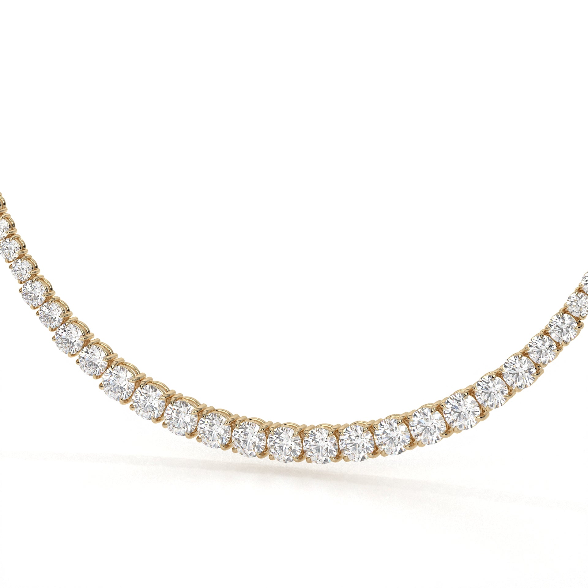 Round Cut Lab Diamond Tennis Necklace