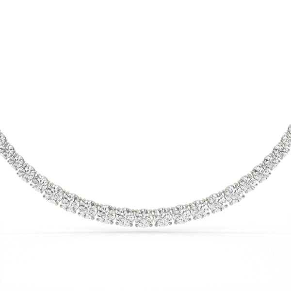 Round Cut Lab Diamond Tennis Necklace