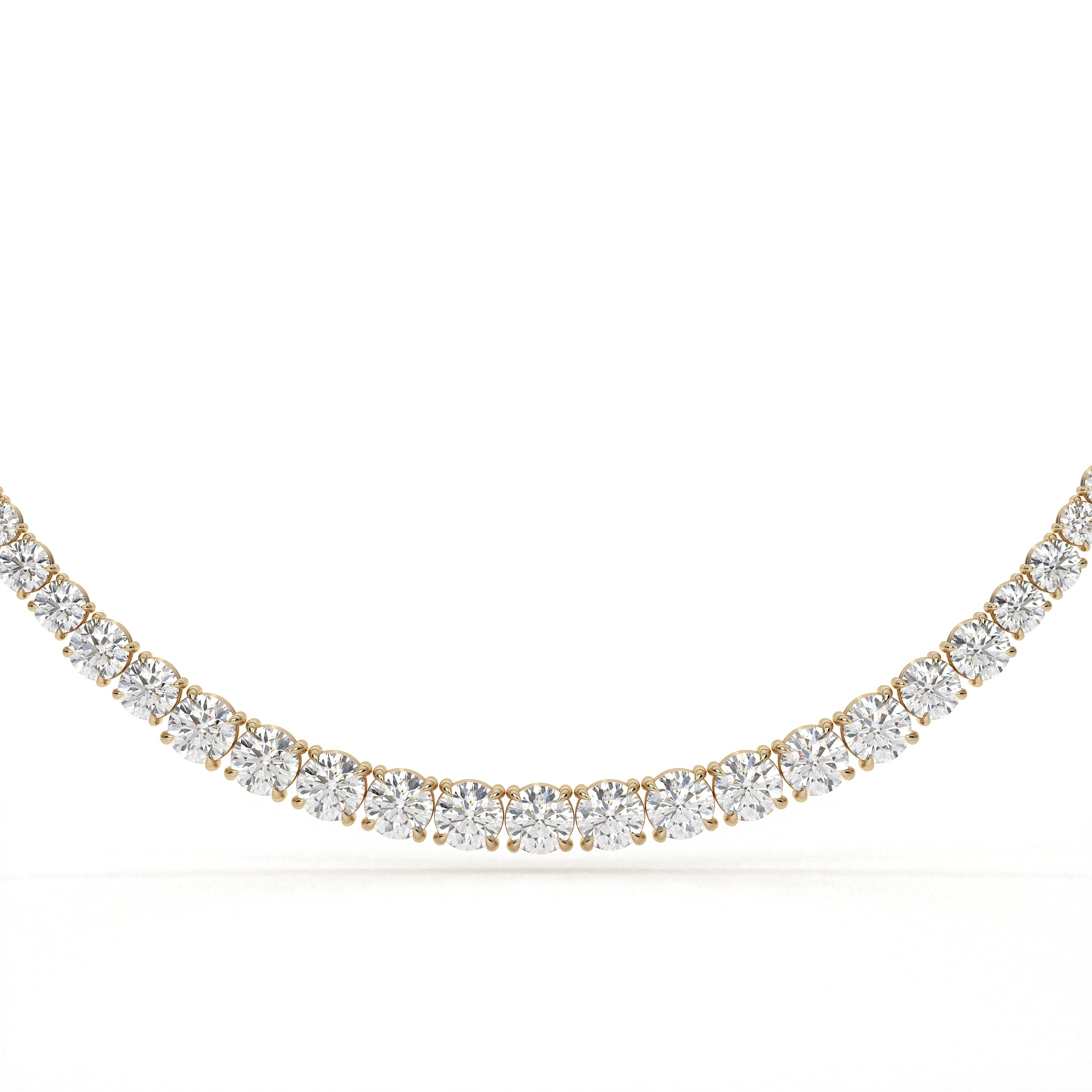 Round Cut Lab Diamond Tennis Necklace
