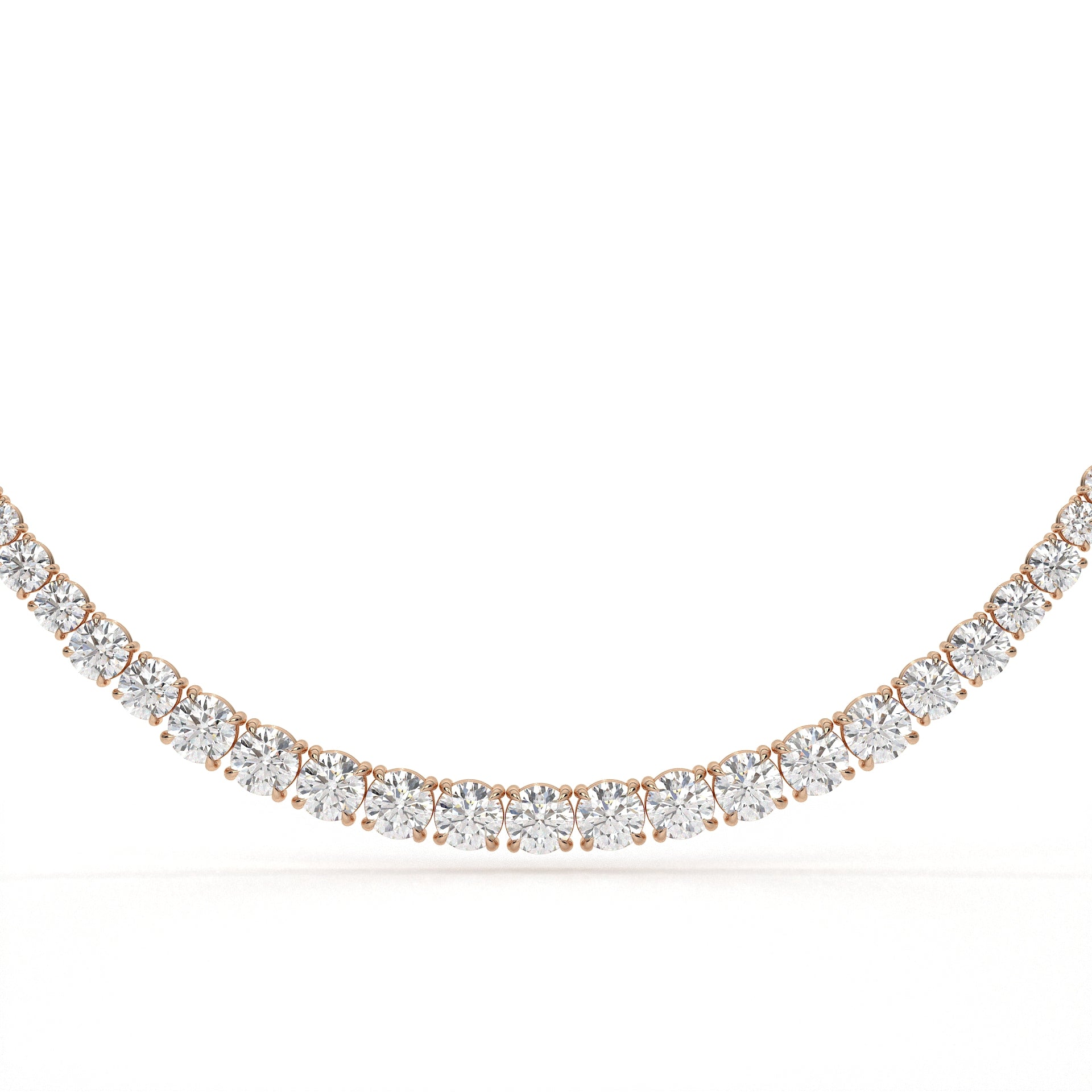 Round Cut Lab Diamond Tennis Necklace