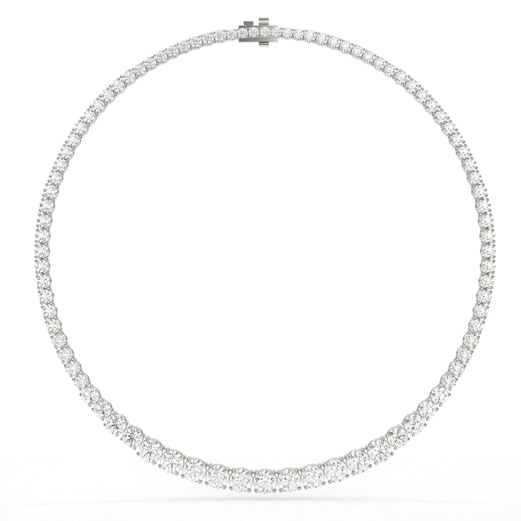 30.34 Carat Round Cut Lab Diamond Tennis Necklace