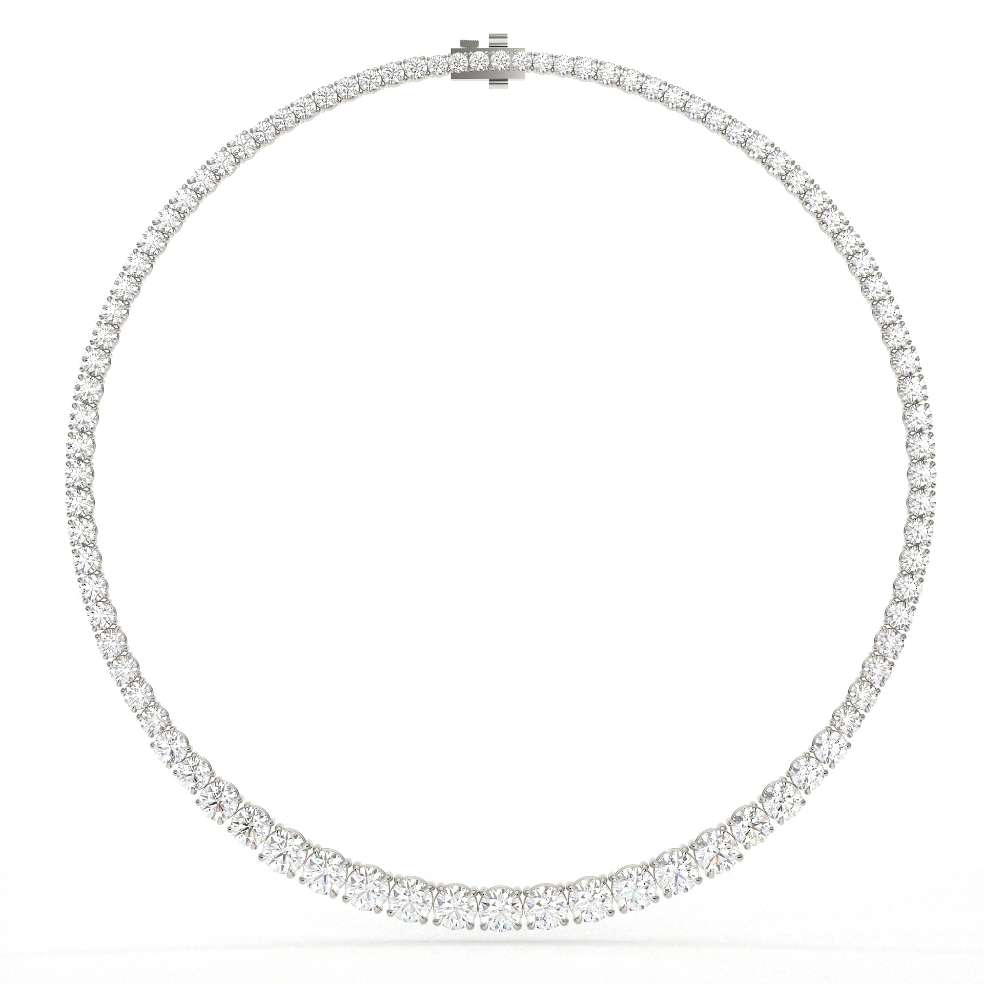 30.34 Carat Round Cut Lab Diamond Tennis Necklace