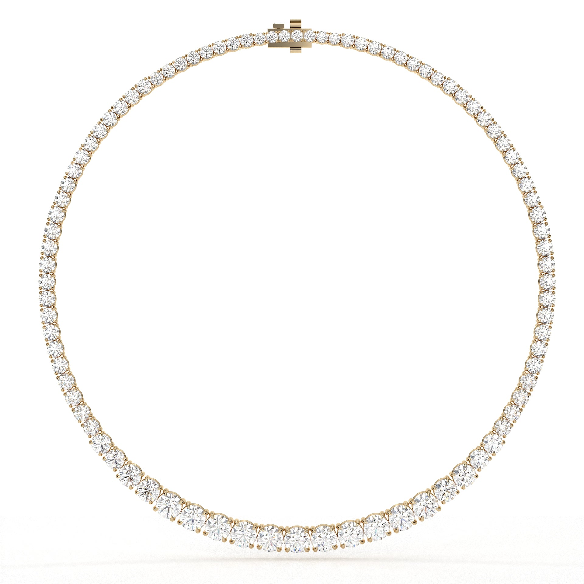 Round Cut Lab Diamond Tennis Necklace