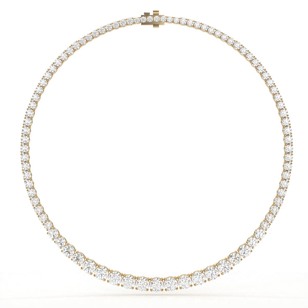 Round Cut Lab Diamond Tennis Necklace
