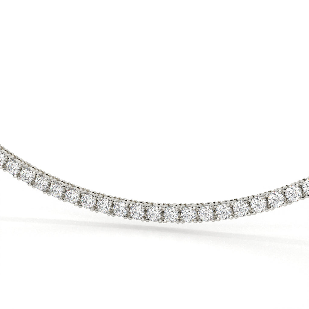 18 Carat Round Cut Lab Diamond Tennis Necklace