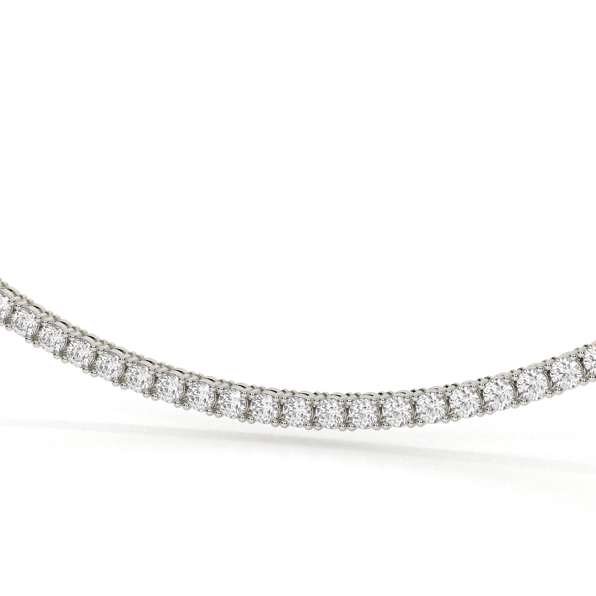 Round Cut Lab Diamond Tennis Necklace