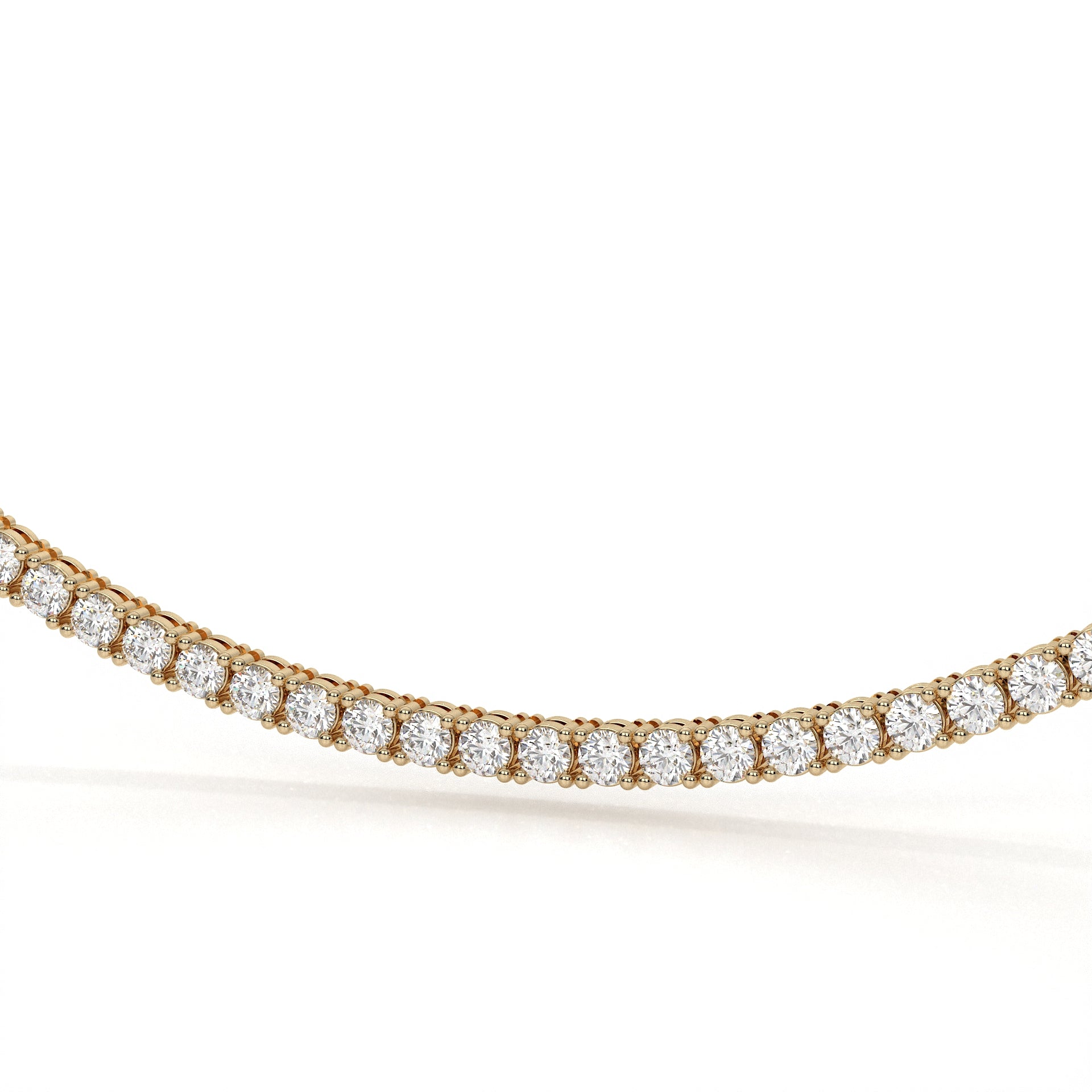 Round Cut Lab Diamond Tennis Necklace